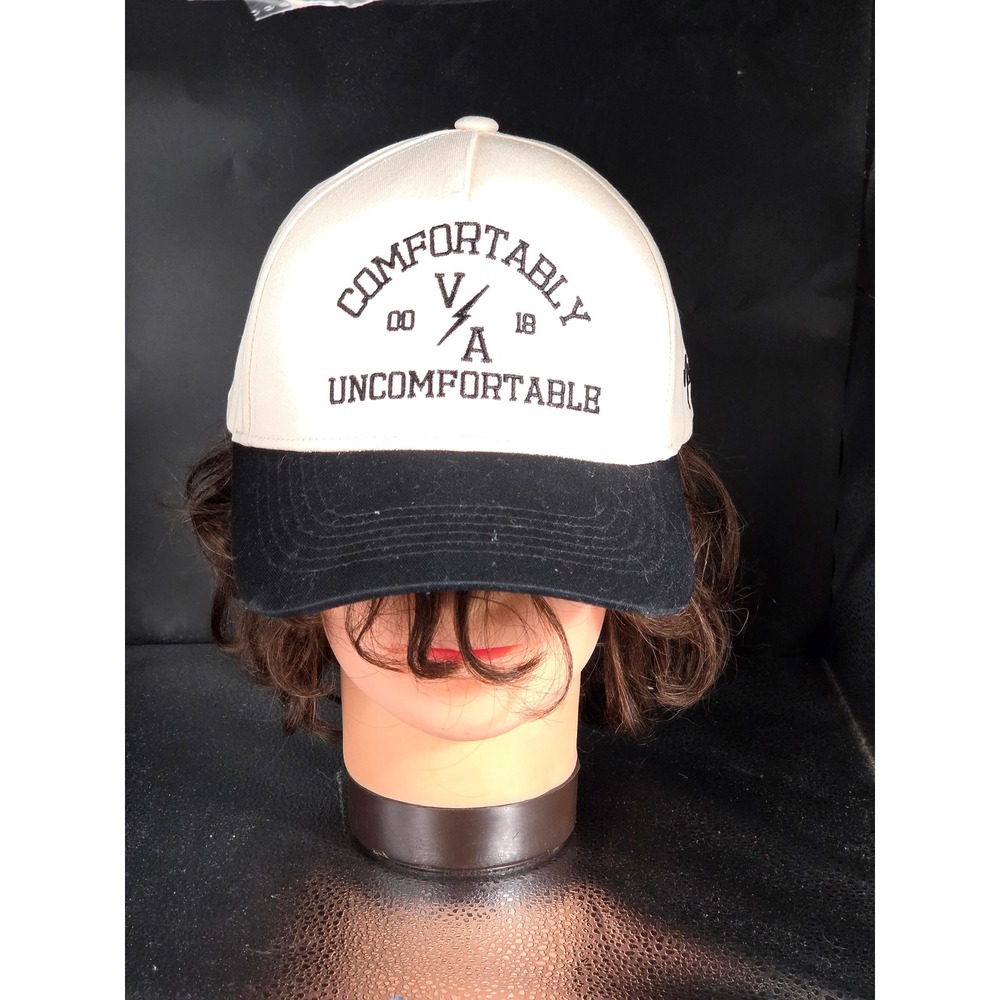 Vital Apparel Comfortably Uncomfortable Trucker Hat Snapback Two Tone White